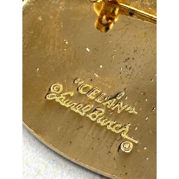 Laurel Burch Celan Black Swan Bird Enamel Goldtone Brooch Pin 1.5” Vintage EUC - Picture 3 of 8